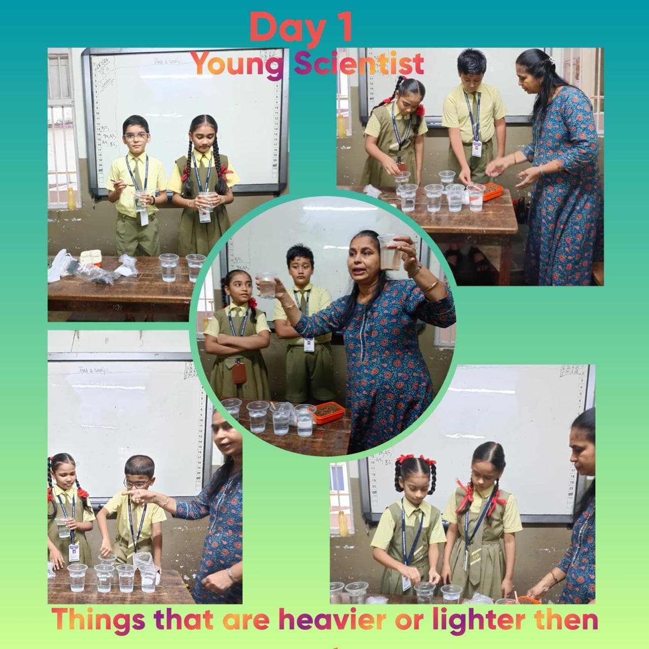 Teacher with students during a young scientist activity